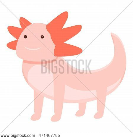 Funny Axolotl Icon. Cartoon Of Funny Axolotl Icon For Web Design Isolated On White Background