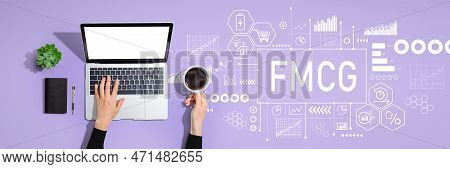 Fmcg - Fast Moving Consumer Goods Theme With Person Using A Laptop Computer