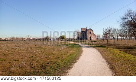 Abandoned Church, Lake Polvoranca, In Leganes, Madrid