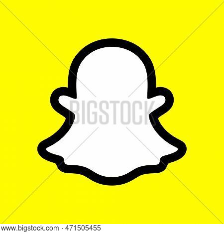 Snapchat Instant Messaging App Icon. Square Shape Vector Illustration.