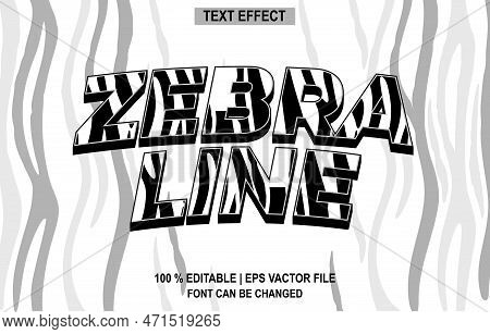 Zebra 3d Full Editable Text Effect Template