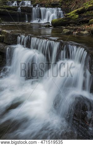 Beautiful Peaceful Landscape Image Of Scaleber Force Waterfall In Yorkshire Dales In England During 