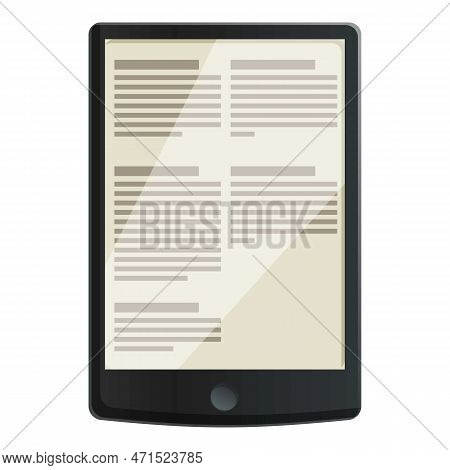 E-book Document Application Icon. Cartoon Of E-book Document Application Icon For Web Design Isolate