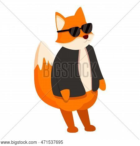 Fox Security Man Icon. Cartoon Of Fox Security Man Icon For Web Design Isolated On White Background