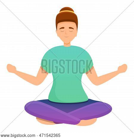 Home Meditation Icon. Cartoon Of Home Meditation Icon For Web Design Isolated On White Background