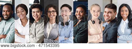 Composition Of Smiling Multicultural Young Business People
