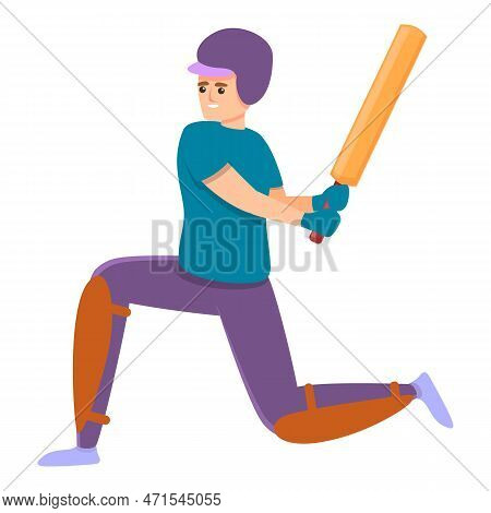 Cricket Bat Hit Icon. Cartoon Of Cricket Bat Hit Icon For Web Design Isolated On White Background