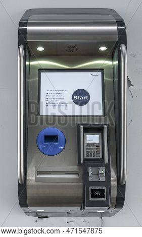 Ticket Vending Mashine In The Metro Of Copenhagen, February 18, 2023