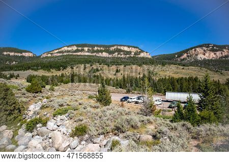 Bighorn National Forrest In Wyoming On Highway 16 With Limber Pine (pinus Flexilis) Growing In The R