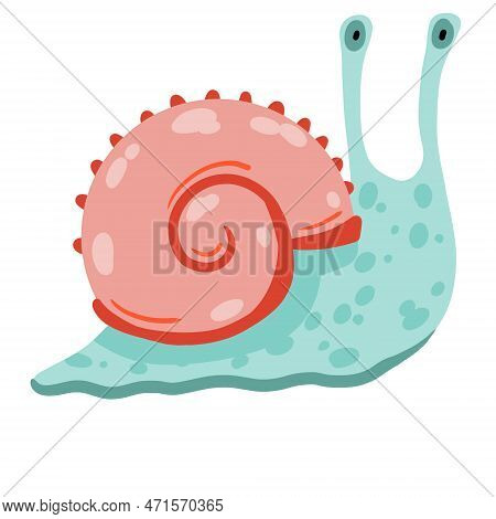 Red Snail Shell Cartoon Spiral Shell Snail Vector & Photo (Free Trial) | Bigstock