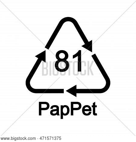 Peper Plus Plastic Recycling Icon In Triangular Shape With Arrows. 81 Pap Pet Reusable Sign Isolated