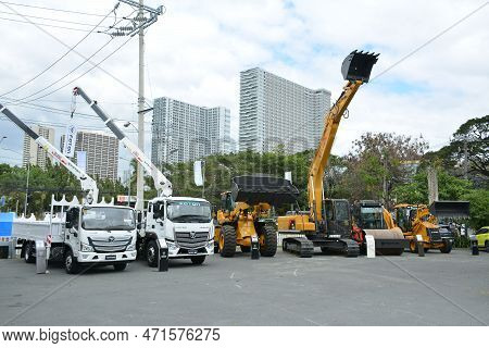 Pasay, Ph - Feb 11 - Foton Boom Trucks At Foton Big Show On February 11, 2023 In Pasay, Philippines.