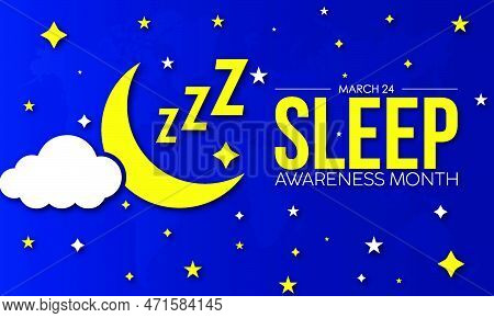 National Sleep Awareness Month. Consider Of Your Well-being Impact Concept Banner, Template, Card, B