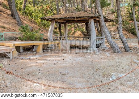 Dilapidated Picnic Pavilion Fenced Off