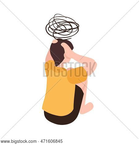 Isometric Partners Husband Wife Conflict Quarreling Family Domestic Abuse Composition Vector Illustr