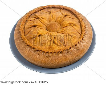 Tatar Cuisine - Whole Zur Belish Tatar Big Pie (close Baked Pie From Unleavened Dough With Meat And 