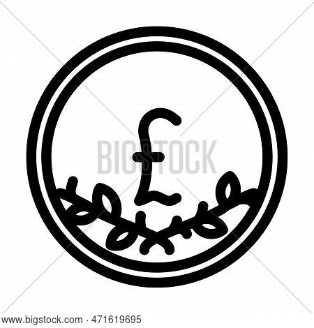 Gbp Coin Line Icon Vector. Gbp Coin Sign. Isolated Contour Symbol Black Illustration