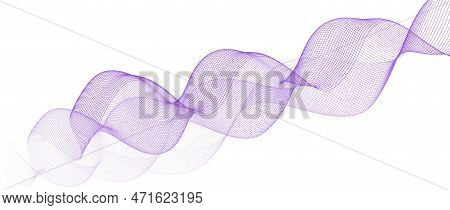 Wave Line Background With Smooth Shape. Beautiful Wavy Line On Background. Horizontal Banner Templat