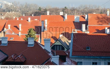 A Panoramic View Of The Roofs Of The Houses Of The Old Part Of Petrovaradin, From The Petrovaradin F