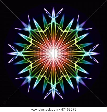 Abstract Symmetrical Flower Pattern