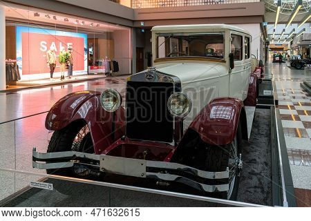 Brno, Czech Republic February 16, 202 Olympia Center, Exhibition Of Historic Cars And Motorcycles Of