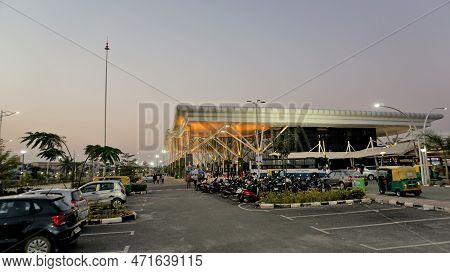 Bangalore,karnataka,india-october 26 2022: Beautiful Modern Architecture Of Sir M Visvesvaraya Termi