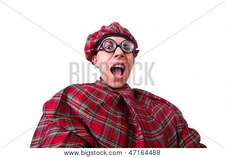 Lustige Scotsman isolated on the white