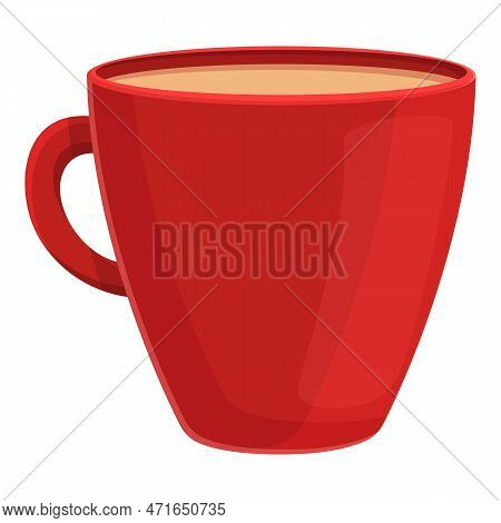 Latte Red Cup Icon. Cartoon Of Latte Red Cup Icon For Web Design Isolated On White Background
