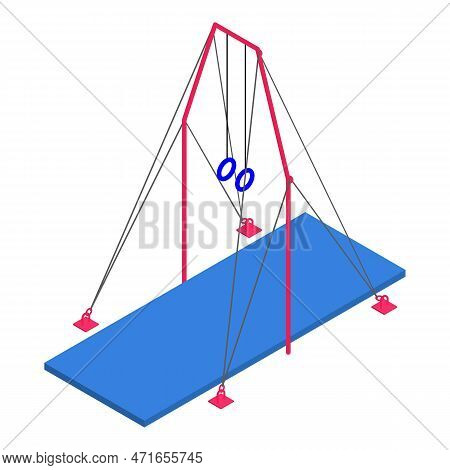 Gymnastics Rings Icon. Isometric Of Gymnastics Rings Icon For Web Design Isolated On White Backgroun
