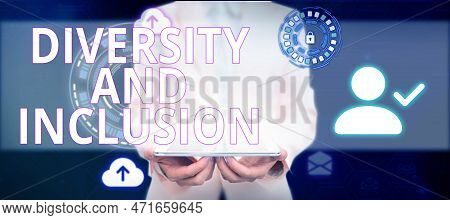Conceptual Caption Diversity And Inclusion. Business Showcase Range Human Difference Includes Race E