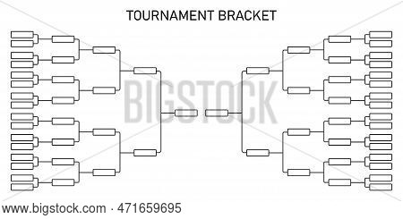 World Championship Tournament Bracket. Empty Tourney Infographics Template.