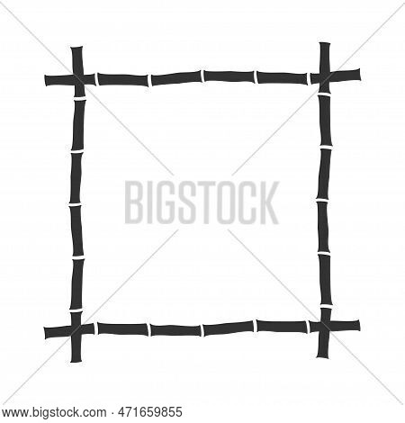 Bamboo Square Frame Isolated On White Background. Vector Illustration