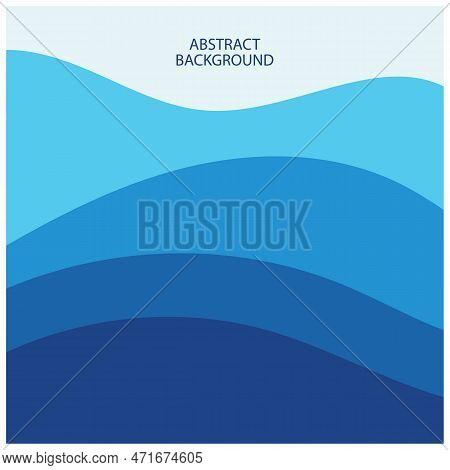 Blue Wave Vector Abstract Background Flat Design Stock Illustration