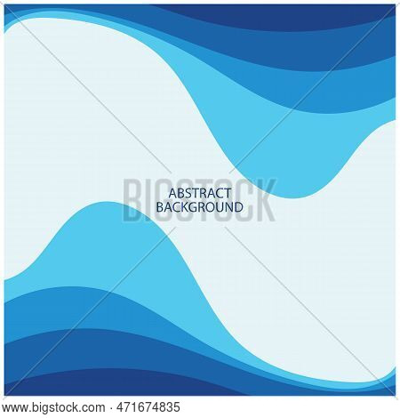 Blue Wave Vector Abstract Background Flat Design Stock Illustration