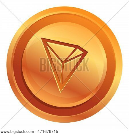 Tron Cryptocurrency Icon. Cartoon Of Tron Cryptocurrency Icon For Web Design Isolated On White Backg