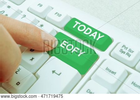 Text Showing Inspiration Eofy. Internet Concept A Mega Sale Held On An End Of A Financial Year