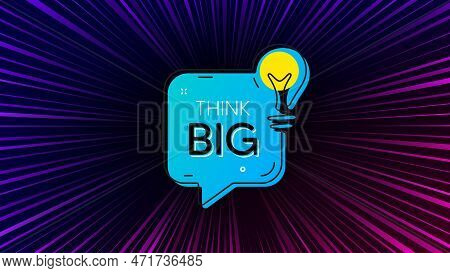 Sunburst Ray Beam Banner. Think Big Idea Lightbulb Bubble. Lightbulb Chat Message. Electric Innovati