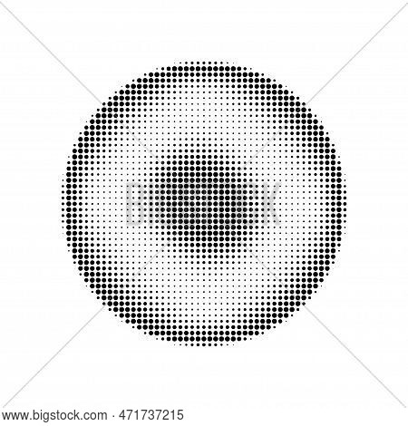 Halftone Design Element, Circular Halftone Dot Pattern. Specks, Vector Circle Gradient. Modern Circl