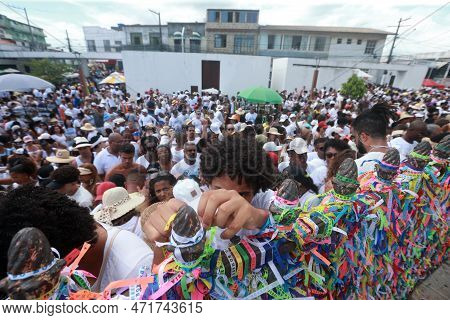 Salvador, Bahia, Brazil - January 12, 2023: Lavagem Party At The Church Of Nosso Senhor Do Bonfim In