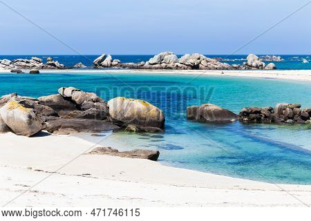 Rocky Beach In The Coast Of Kerlouan, Bretagne, France