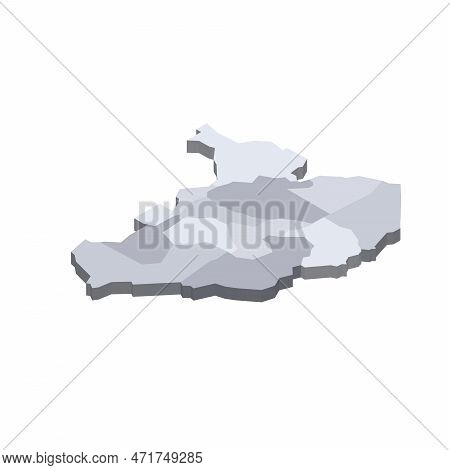 South Sudan Political Map Of Administrative Divisions - States, Administrative Areas And Area With S