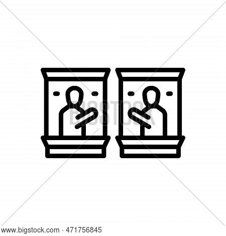 Black Line Icon For Neighbors Neighboring Vicinal Neighbouring Near Nearby Nigh