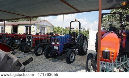 Kyiv, Ukraine - June 16, 2022: Massey Ferguson Tractor And Logo . Massey Ferguson Limited Is An Amer