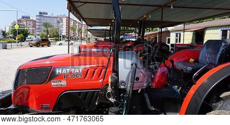 Bucharest, Romania - September 12, 2022: Iseki Tractor Hattat B 3065, Employees Are Presenting The U