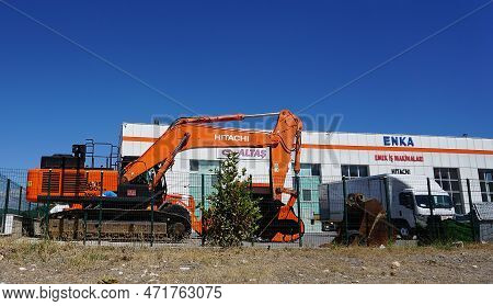 Bucharest, Romania - September 12, 2022: : Excavator Hitachi Working At Construction Site.