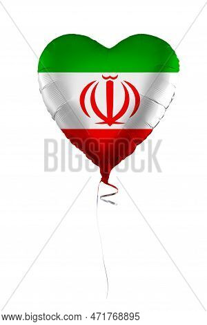 Iran Concept. Balloon With Irani Flag Isolated On White Background. Education, Charity, Emigration, 