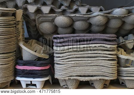 Eco Package Product From Recycled Pulp Carton. Nature Protection, Environmental Conservation, Zerowa
