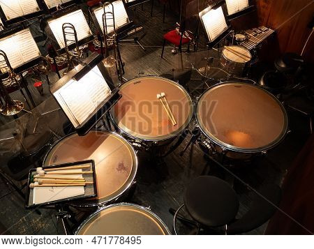 Rostov-on-don, Russia - December 3, 2022: Orchestra Pit In The Rostov State Musical Theater Before T