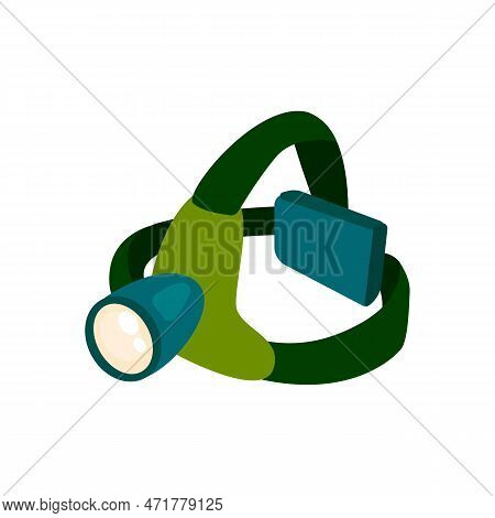 Headlamp Flat Icon. Colored Vector Element From Camping Collection. Creative Headlamp Icon For Web D