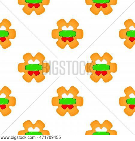 Pattern Cookie With Flag Country Bulgaria In Tasty Biscuit